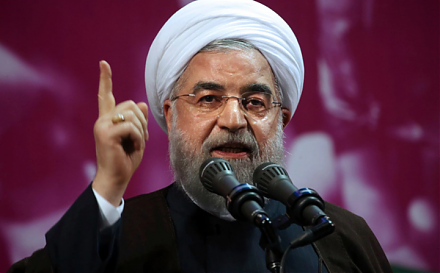 President Trump applies an increasingly bellicose stance toward the Iranian leader Hassan Rouhani.